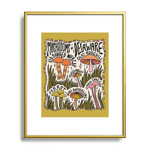 Doodle By Meg Mushrooms of Delaware Metal Framed Art Print