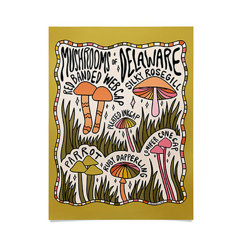Doodle By Meg Mushrooms of Delaware Poster