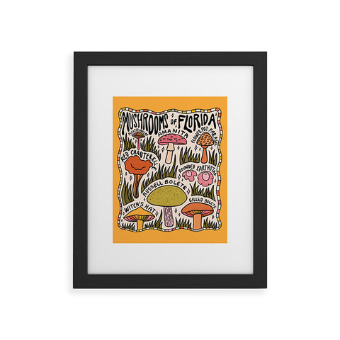 Doodle By Meg Mushrooms of Florida Framed Art Print