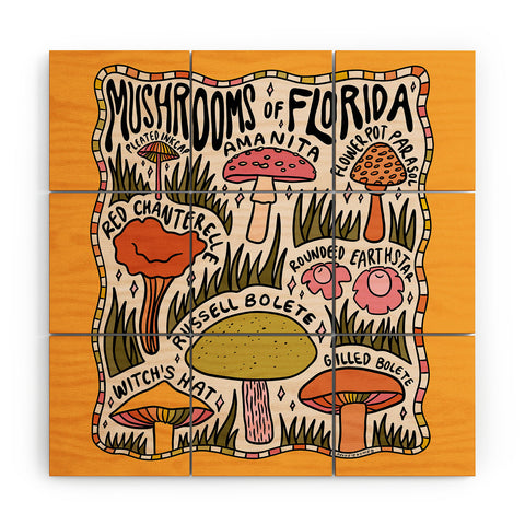 Doodle By Meg Mushrooms of Florida Wood Wall Mural
