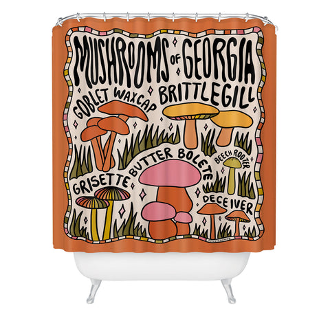 Doodle By Meg Mushrooms of Georgia Shower Curtain