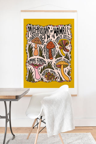 Doodle By Meg Mushrooms of Hawaii Art Print And Hanger