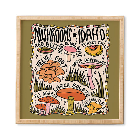 Doodle By Meg Mushrooms of Idaho Framed Wall Art