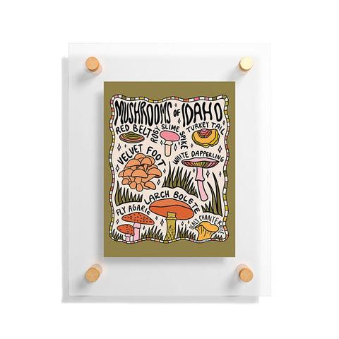 Doodle By Meg Mushrooms of Idaho Floating Acrylic Print