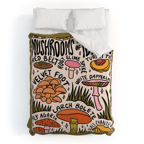 Doodle By Meg Mushrooms of Idaho Duvet Cover