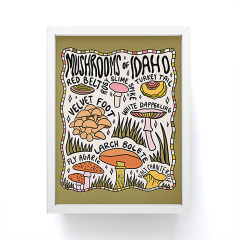 Doodle By Meg Mushrooms of Idaho Framed Mini Art Print