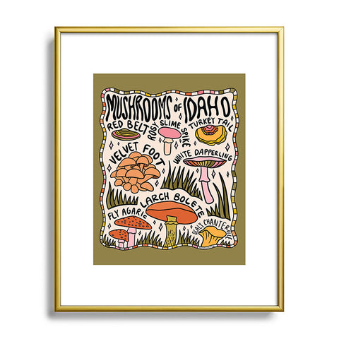 Doodle By Meg Mushrooms of Idaho Metal Framed Art Print