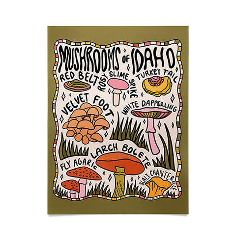 Doodle By Meg Mushrooms of Idaho Poster