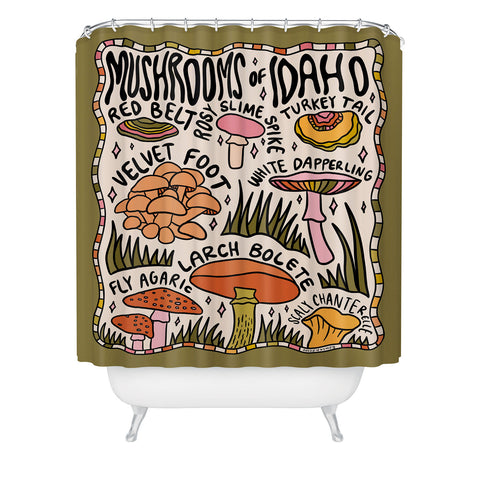 Doodle By Meg Mushrooms of Idaho Shower Curtain