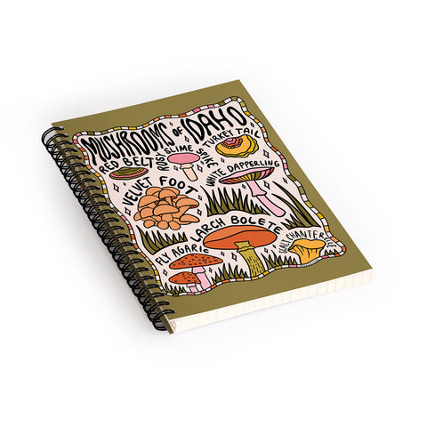 Doodle By Meg Mushrooms of Idaho Spiral Notebook