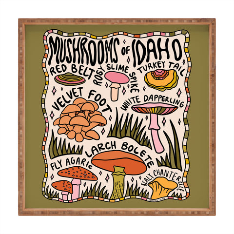 Doodle By Meg Mushrooms of Idaho Square Tray