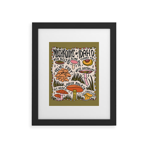 Doodle By Meg Mushrooms of Idaho Framed Art Print