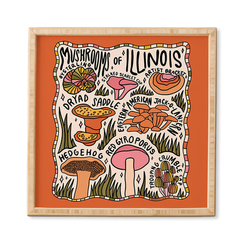 Doodle By Meg Mushrooms of Illinois Framed Wall Art