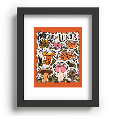Doodle By Meg Mushrooms of Illinois Recessed Framing Rectangle