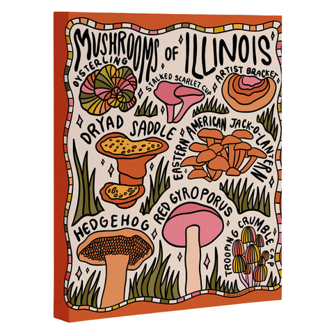 Doodle By Meg Mushrooms of Illinois Art Canvas
