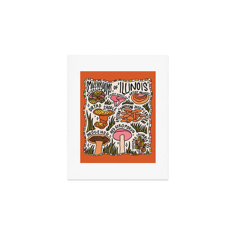 Doodle By Meg Mushrooms of Illinois Art Print