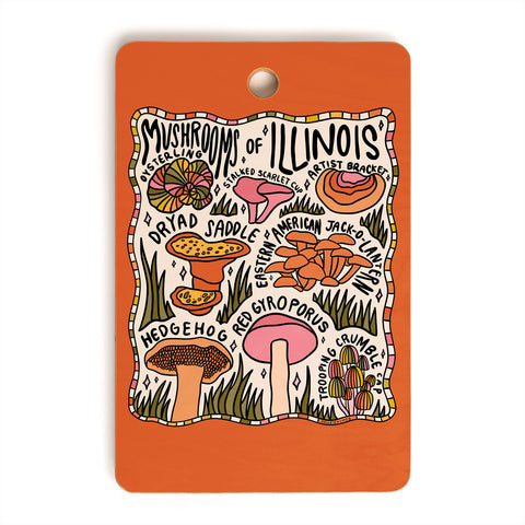 Doodle By Meg Mushrooms of Illinois Cutting Board Rectangle