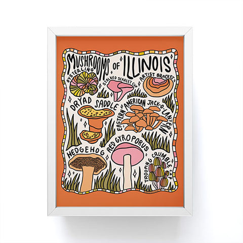 Doodle By Meg Mushrooms of Illinois Framed Mini Art Print