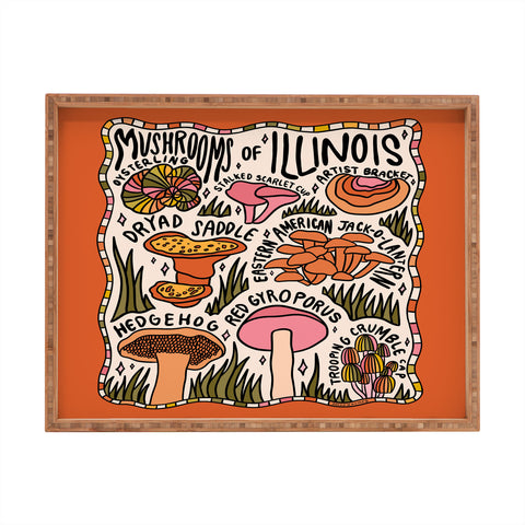 Doodle By Meg Mushrooms of Illinois Rectangular Tray