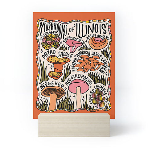 Doodle By Meg Mushrooms of Illinois Mini Art Print