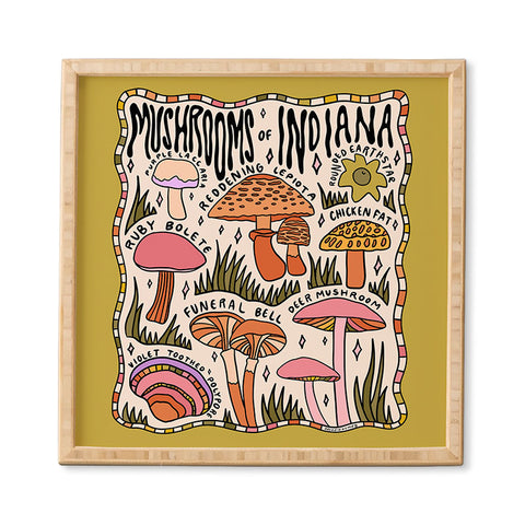 Doodle By Meg Mushrooms of Indiana Framed Wall Art