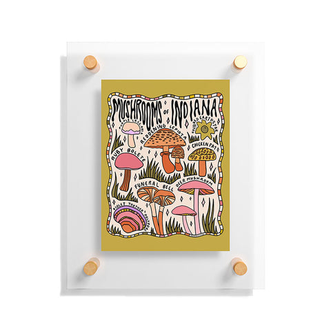 Doodle By Meg Mushrooms of Indiana Floating Acrylic Print