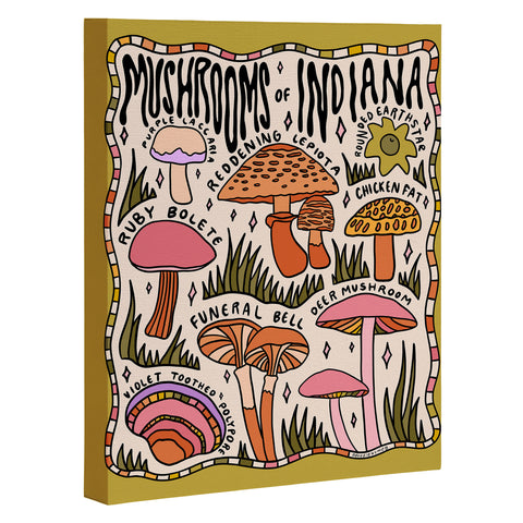 Doodle By Meg Mushrooms of Indiana Art Canvas