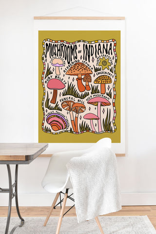 Doodle By Meg Mushrooms of Indiana Art Print And Hanger