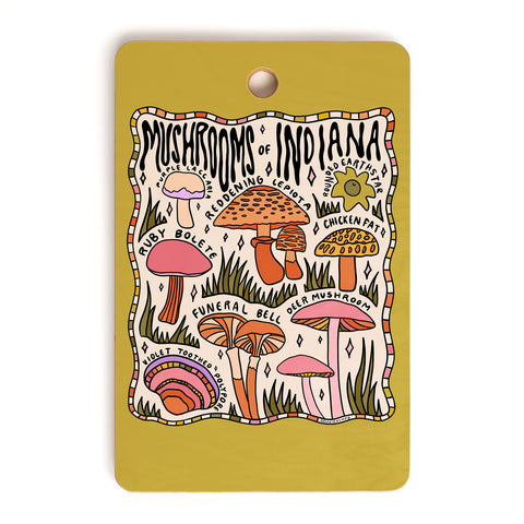 Doodle By Meg Mushrooms of Indiana Cutting Board Rectangle
