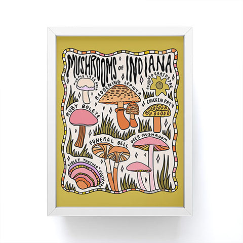 Doodle By Meg Mushrooms of Indiana Framed Mini Art Print