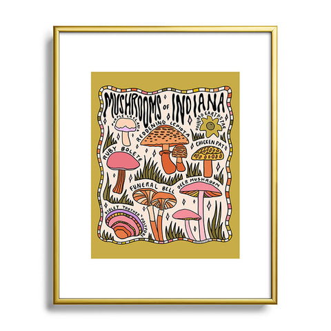 Doodle By Meg Mushrooms of Indiana Metal Framed Art Print