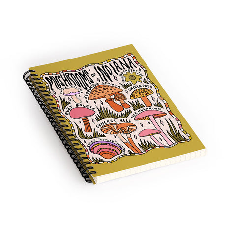 Doodle By Meg Mushrooms of Indiana Spiral Notebook