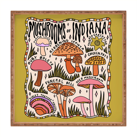 Doodle By Meg Mushrooms of Indiana Square Tray