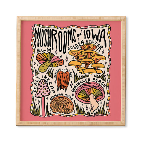 Doodle By Meg Mushrooms of Iowa Framed Wall Art
