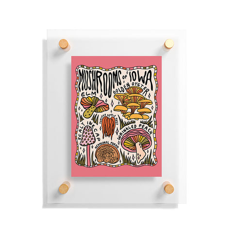 Doodle By Meg Mushrooms of Iowa Floating Acrylic Print