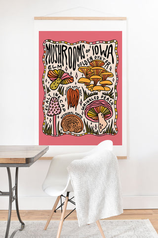 Doodle By Meg Mushrooms of Iowa Art Print And Hanger
