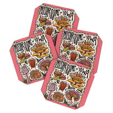 Doodle By Meg Mushrooms of Iowa Coaster Set
