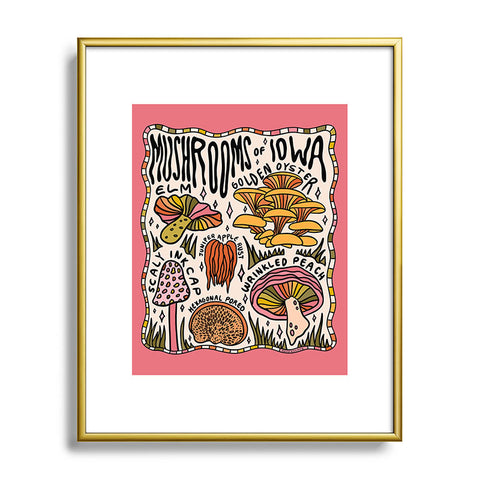 Doodle By Meg Mushrooms of Iowa Metal Framed Art Print