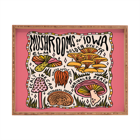 Doodle By Meg Mushrooms of Iowa Rectangular Tray
