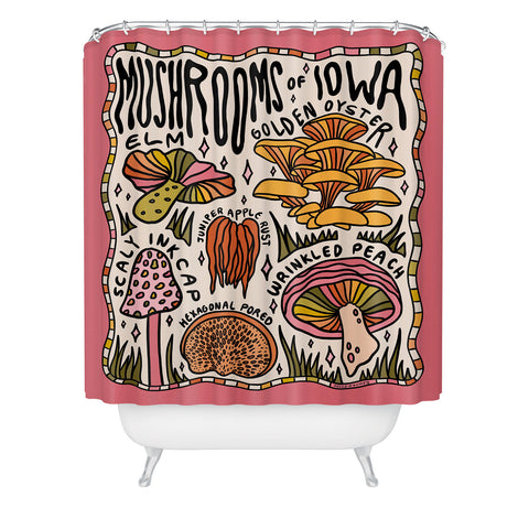 Doodle By Meg Mushrooms of Iowa Shower Curtain