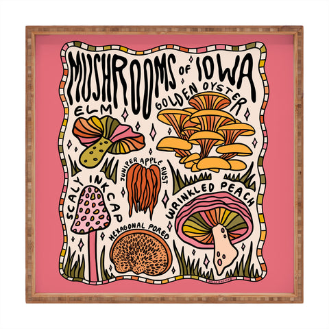Doodle By Meg Mushrooms of Iowa Square Tray
