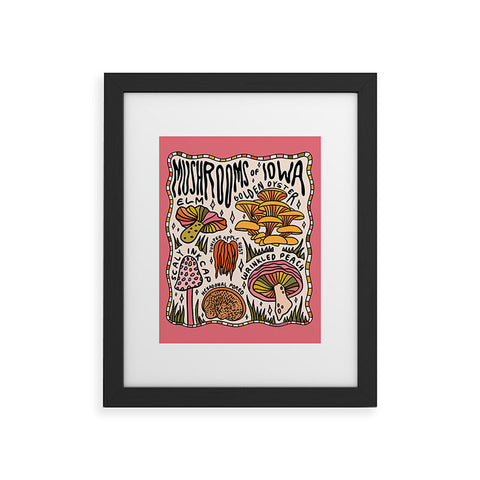 Doodle By Meg Mushrooms of Iowa Framed Art Print