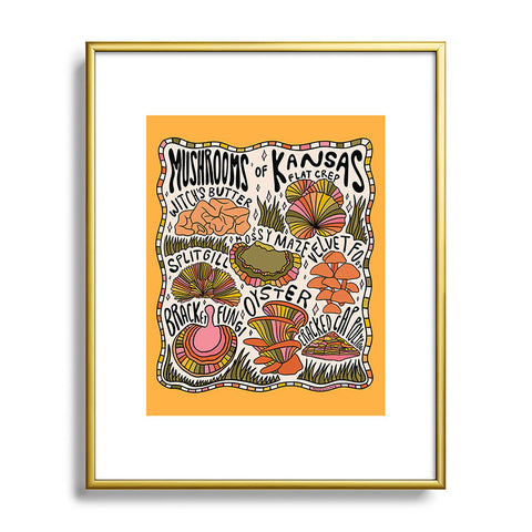 Doodle By Meg Mushrooms of Kansas Metal Framed Art Print