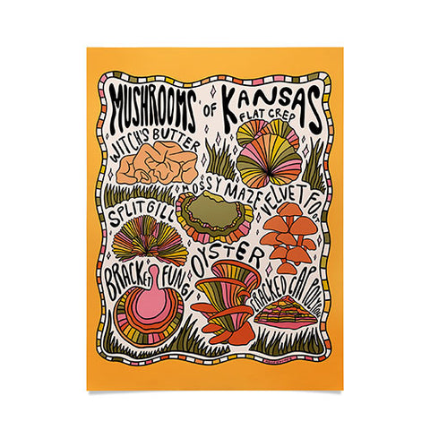 Doodle By Meg Mushrooms of Kansas Poster