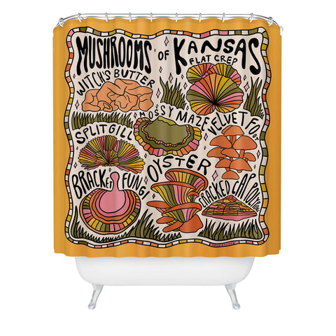 Doodle By Meg Mushrooms of Kansas Shower Curtain