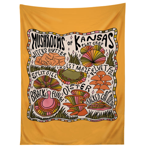 Doodle By Meg Mushrooms of Kansas Tapestry
