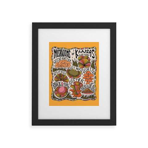 Doodle By Meg Mushrooms of Kansas Framed Art Print