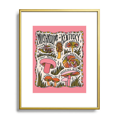 Doodle By Meg Mushrooms of Kentucky Metal Framed Art Print