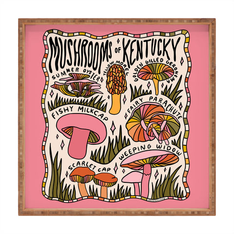 Doodle By Meg Mushrooms of Kentucky Square Tray