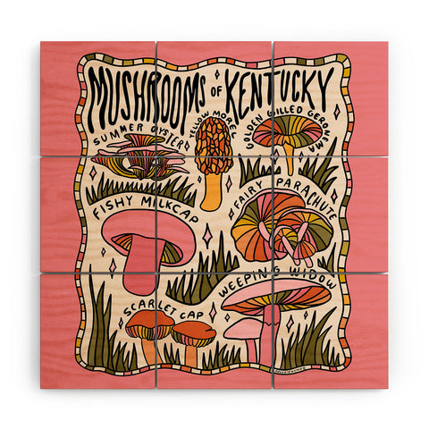 Doodle By Meg Mushrooms of Kentucky Wood Wall Mural